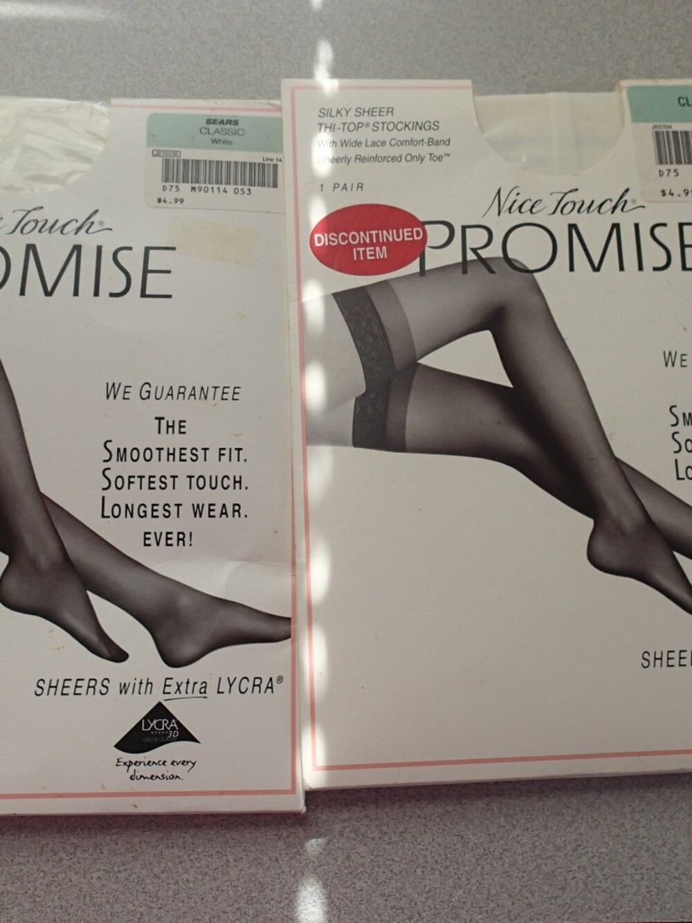 Nice Touch Promise Silky Sheer Thi Top Stockings Classic Size Color: White